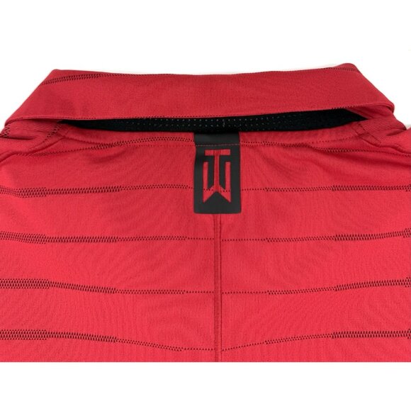 Nike Polo Shirt Mens Sz XL Red Short Sleeve Tiger Woods Dri-Fit Golf Performance - Picture 6 of 13